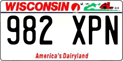 WI license plate 982XPN