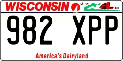 WI license plate 982XPP