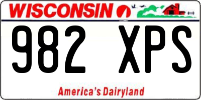 WI license plate 982XPS