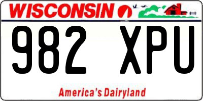 WI license plate 982XPU