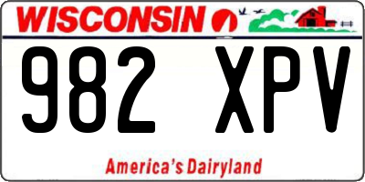 WI license plate 982XPV