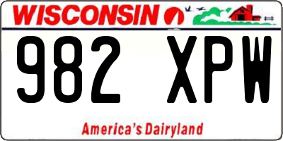 WI license plate 982XPW