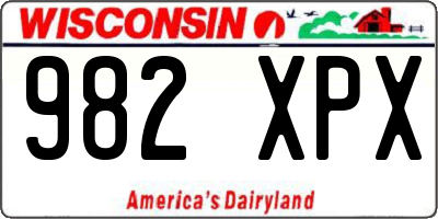 WI license plate 982XPX