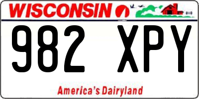 WI license plate 982XPY