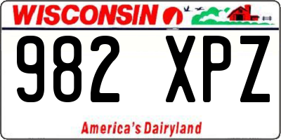 WI license plate 982XPZ