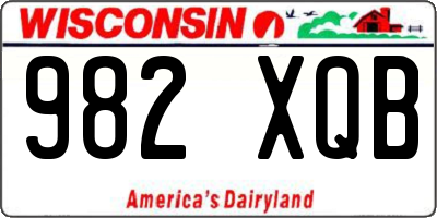 WI license plate 982XQB