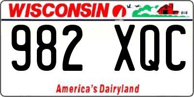 WI license plate 982XQC