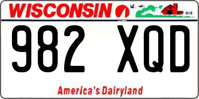 WI license plate 982XQD