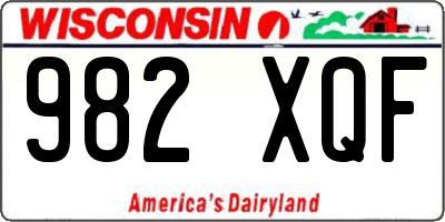 WI license plate 982XQF