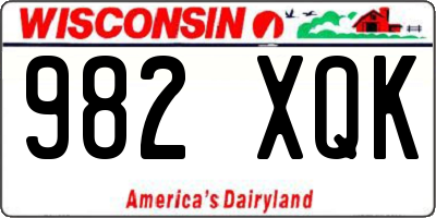 WI license plate 982XQK