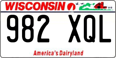 WI license plate 982XQL