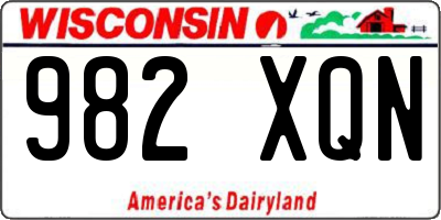 WI license plate 982XQN