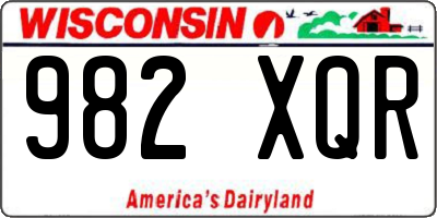 WI license plate 982XQR