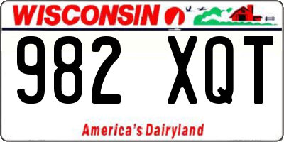 WI license plate 982XQT