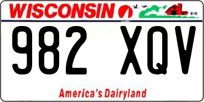 WI license plate 982XQV
