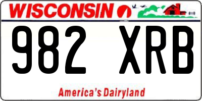 WI license plate 982XRB