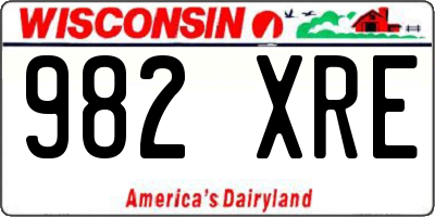 WI license plate 982XRE