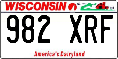 WI license plate 982XRF