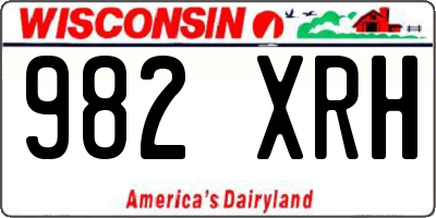 WI license plate 982XRH