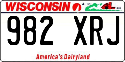 WI license plate 982XRJ