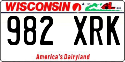WI license plate 982XRK