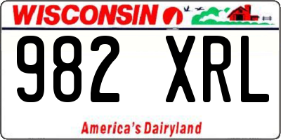 WI license plate 982XRL