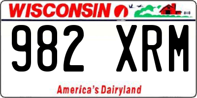 WI license plate 982XRM