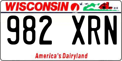 WI license plate 982XRN