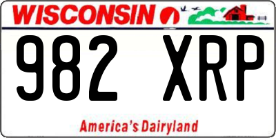 WI license plate 982XRP