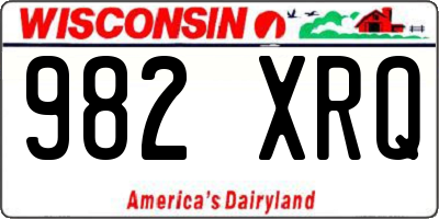 WI license plate 982XRQ
