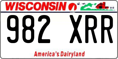 WI license plate 982XRR