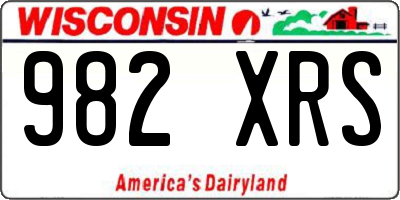 WI license plate 982XRS