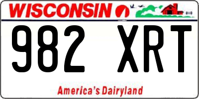 WI license plate 982XRT