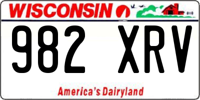 WI license plate 982XRV