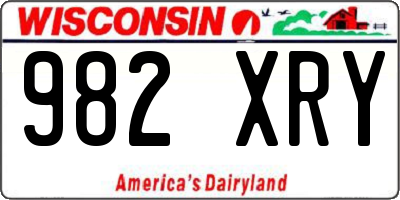 WI license plate 982XRY