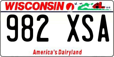 WI license plate 982XSA