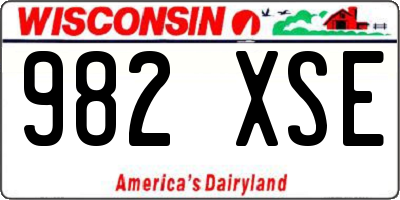 WI license plate 982XSE