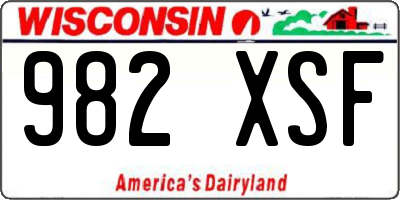 WI license plate 982XSF