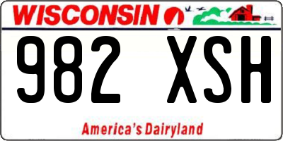 WI license plate 982XSH