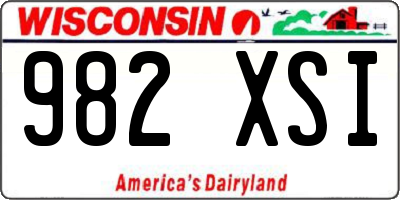 WI license plate 982XSI