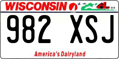WI license plate 982XSJ