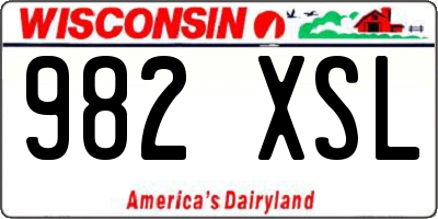 WI license plate 982XSL