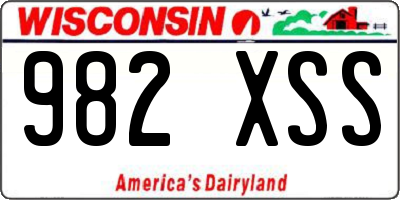 WI license plate 982XSS