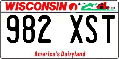 WI license plate 982XST