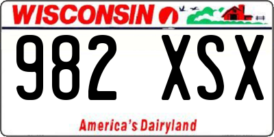 WI license plate 982XSX