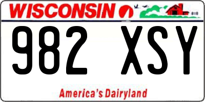 WI license plate 982XSY