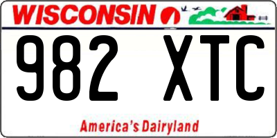 WI license plate 982XTC