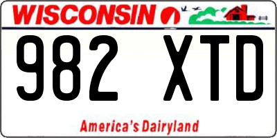 WI license plate 982XTD