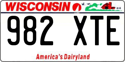 WI license plate 982XTE