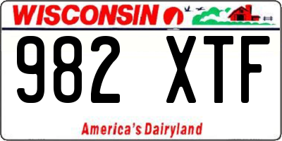 WI license plate 982XTF